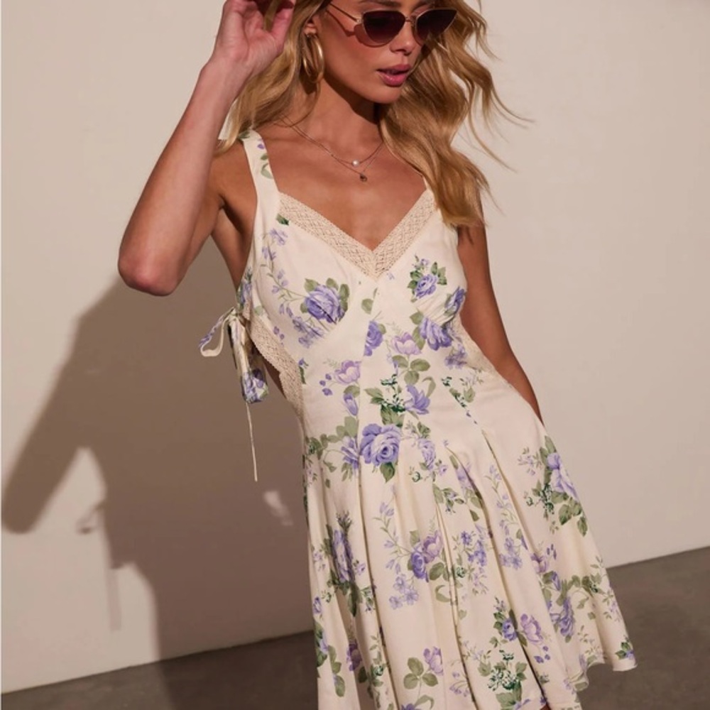 Floral Mini Sundress V-Neck